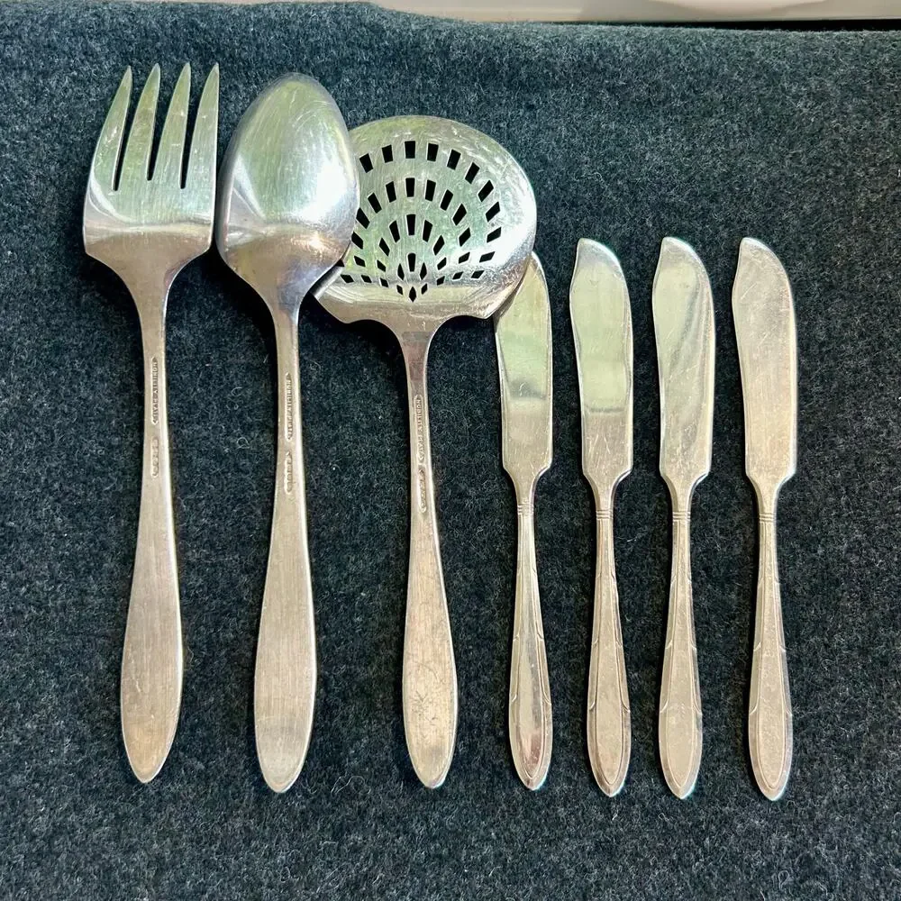 Vintage Nobility Plate Silverplate Serving Utensils Set of 7 by Oneida